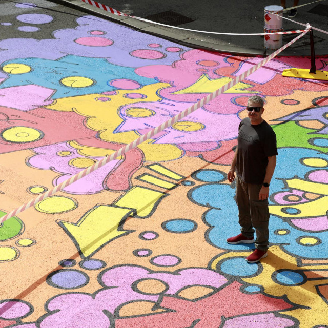 Novu pješačku zonu na križanju Masarykove i Preradovićeve oslikao je Slaven Kosanović Lunar