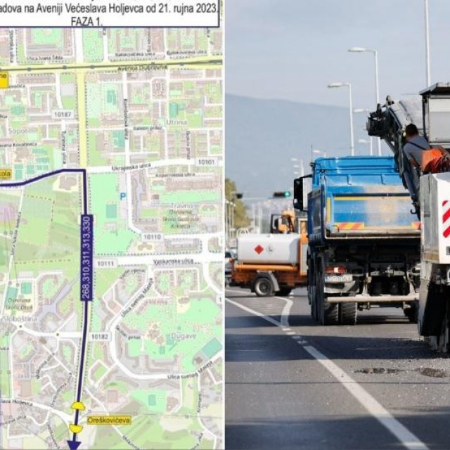 Privremena regulacija prometa; sanacija kolnika Avenije Većeslava Holjevca