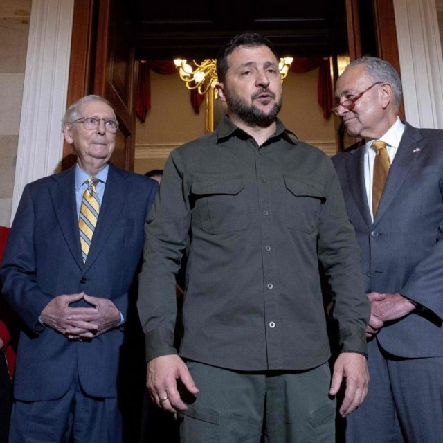 Volodimir Zelenski snimljen u četvrtak tijekom posjeta Kapitolu i sastanka s američkim zastupnicima