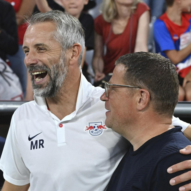 Trener Leipziga Marco Rose i sportski direktor Max Eberl