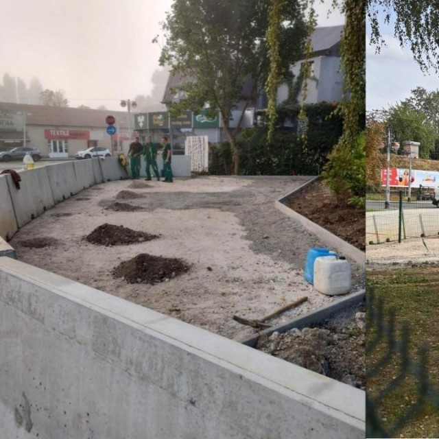 Dvorište vrtića na Knežiji ograđeno je betonskim blokovima
