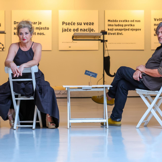 Mirjana Dugandžija sa piscem i likovnim umjetnikom Stanislavom Habjanom