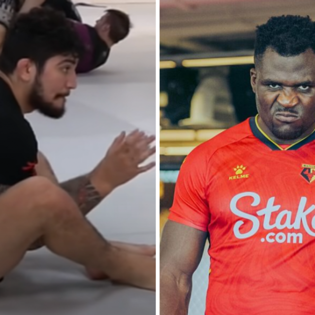 Dillon Danis (lijevo) i Francis Ngannou (desno)