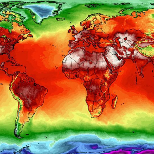 Ilustracija: Karta svijeta koja pokazuje rast temperatura tijekom prošlog ljeta - hladnijeg od ovog iza nas