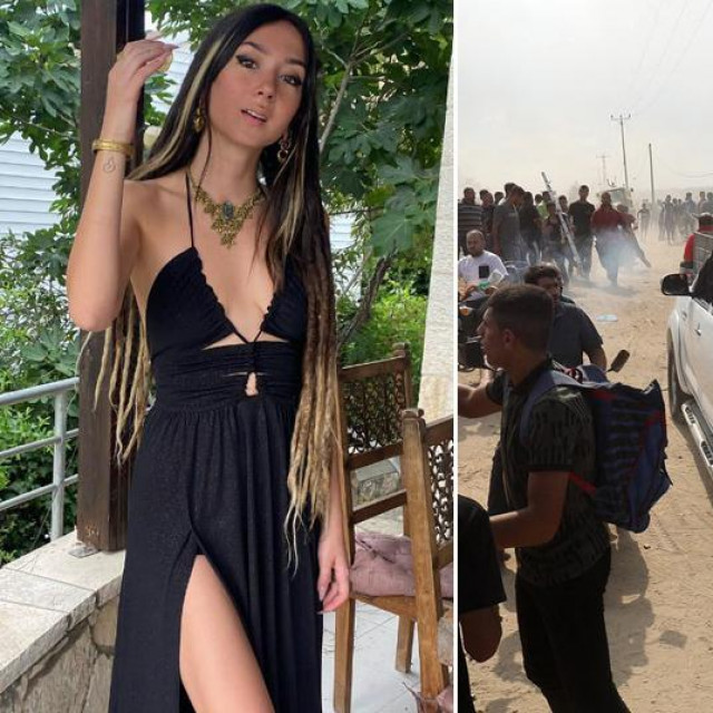 Shani Louk (lijevo), ilustracija (desno)