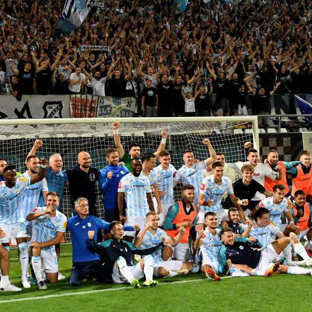 Slavlje igrača Rijeke nakon pobjede