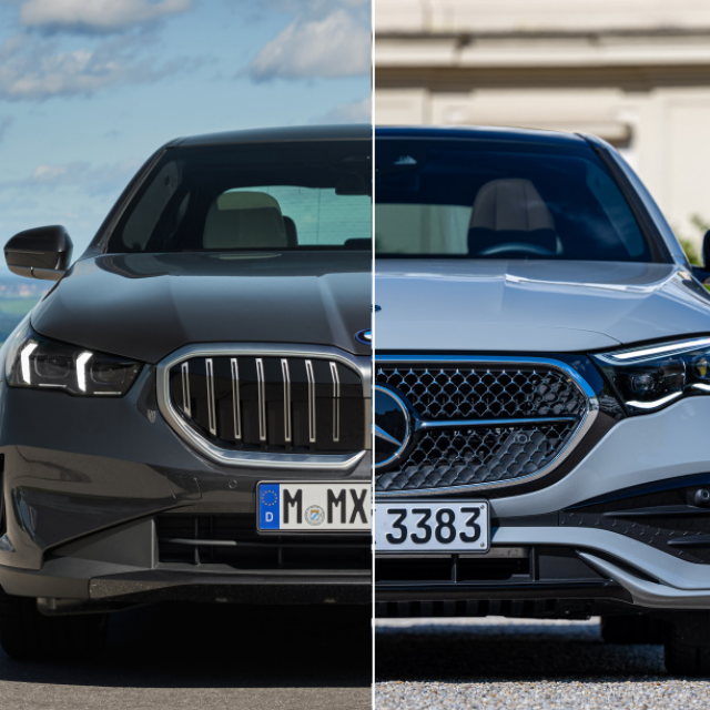 BMW Serija 5, Mercedes E-klasa, ilustracija