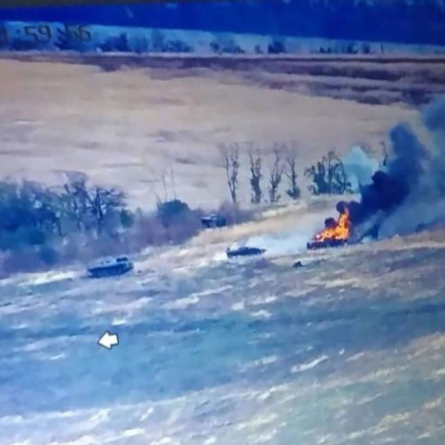 Oboreni ruski borbeni avion Su-25 pokraj Avdiivke