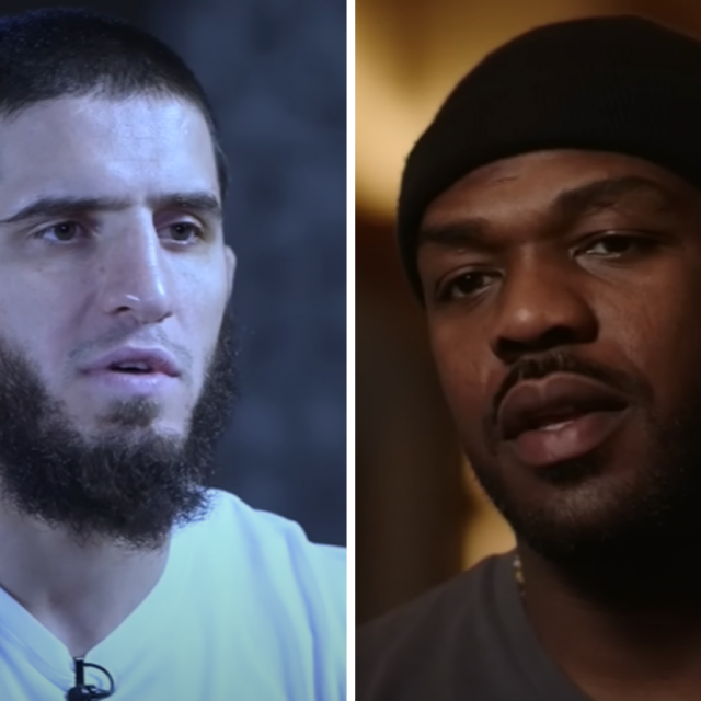 Islam Makhachev (lijevo) i Jon Jones (desno)