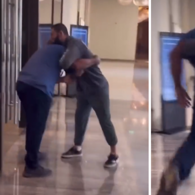 Khamzat Chimaev (lijevo) i Daniel Cormier (desno)
