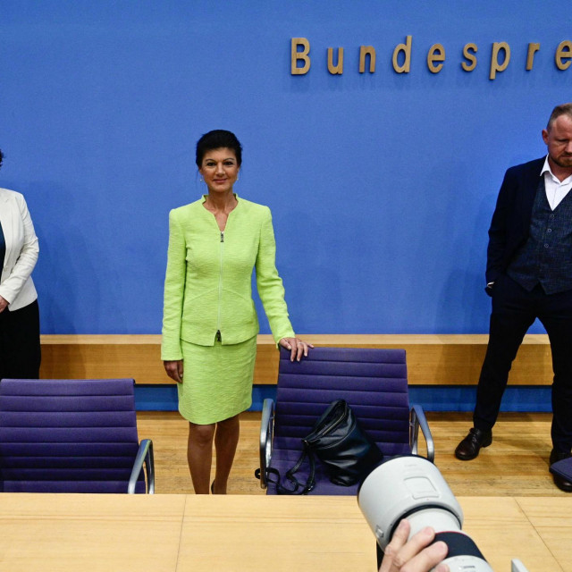 Sahra Wagenknecht, Amira Mohamed Ali i Christian Leye 
