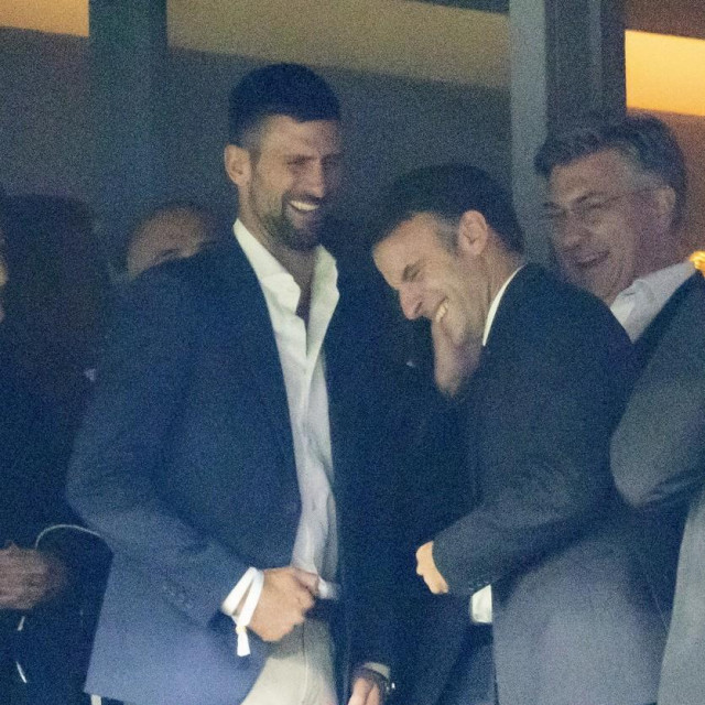 Novak Đoković, Emmanuel Macron i Andrej Plenković