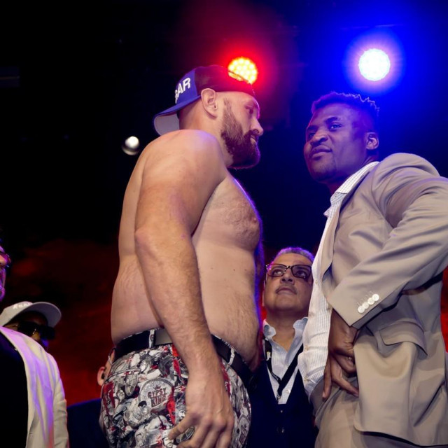 Tyson Fury (lijevo) i Francis Ngannou (desno)