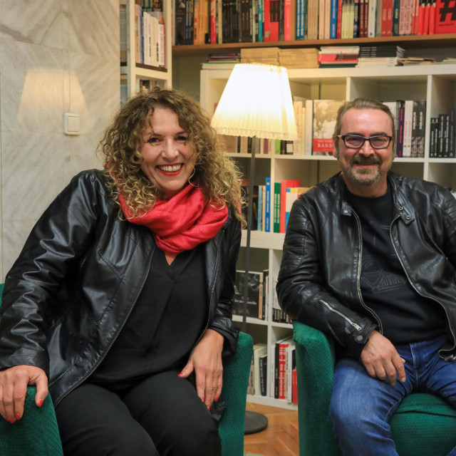 Magdalena Vodopija, direktorica Sajma i Boran Kalčić, Lukežov prijatelj