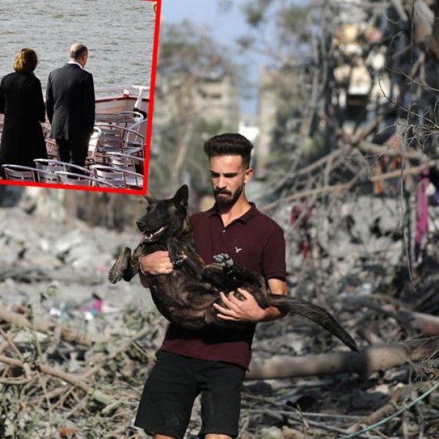 Macron i Scholz sa suprugama, Razorena Gaza