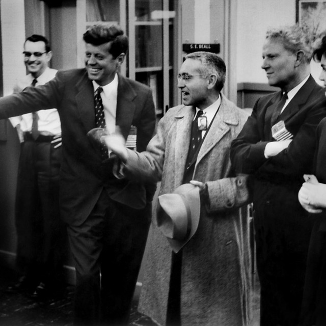 Sen. John F. Kennedy, Dr. Alvin Weinburg, Sen. Al Gore Sr., and Jackie Kennedy