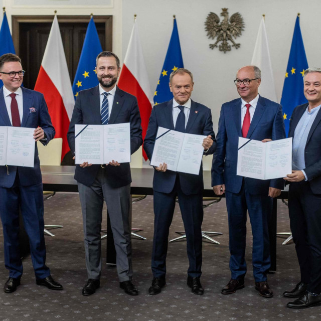 Szymon Holownia, Wladyslaw Kosiniak Kamysz, Donald Tusk, Wlodzimierz Czarzasty i Robert Biedron 