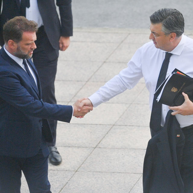 Mario Banožić i Andrej Plenković
 