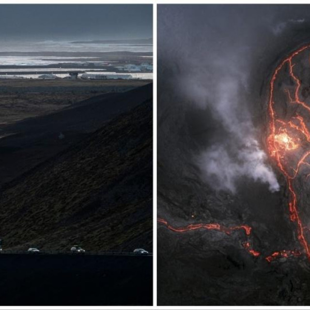 Evakuiraju se kolone vozila, lava na Islandu (arhivska fotografija)