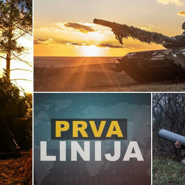 Ruski vojnik pokraj haubice; ukrajinski tenk; ukrajinski vojnik