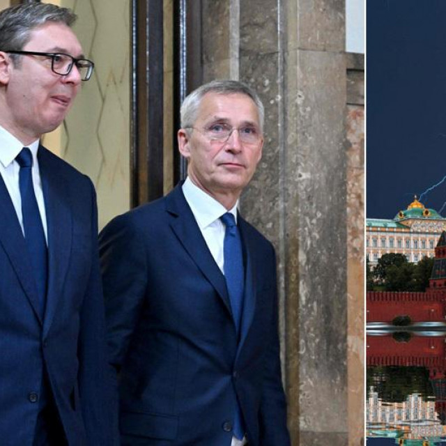 Aleksandar Vučić, Jens Stoltenberg; Kremlj