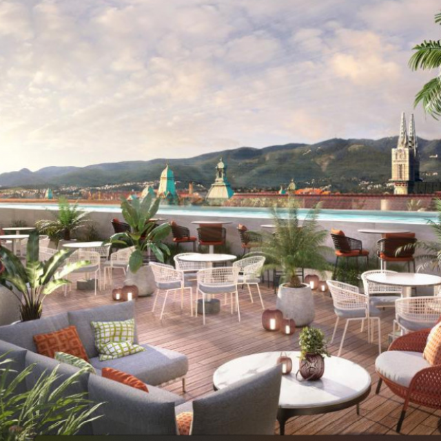 Slika najavljena na plakatu koji se vidio s ulice tijekom obnove zgrade hotela u Petrinjskoj ulici