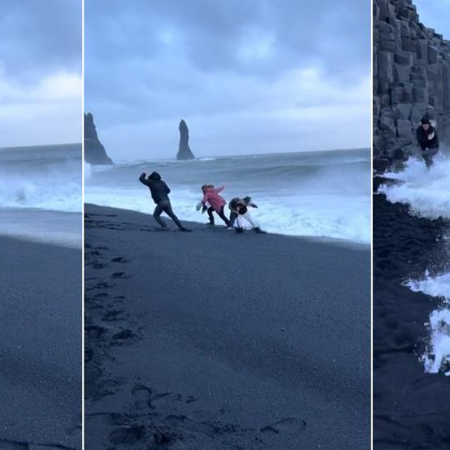 Incident na crnoj plaži na Islandu