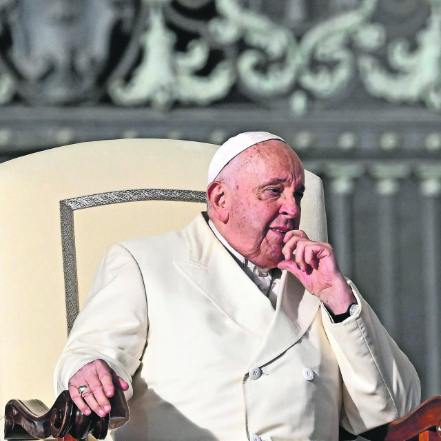 Pope Francis attends his general audience in Saint Peter Square at the Vatican on November 22, 2023. (Photo by Andreas SOLARO/AFP)