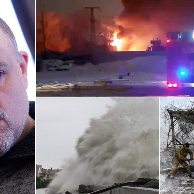 Igor Tabak; prizor eksplozija u tvornici u Čeljabinsku; oluja na Krimu; ukrajinski vojnik puca iz haubice