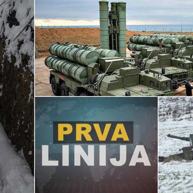 Ukrajinski vojnik u rovu; ruski PZO sustav S-400; tenk Leopard 1A5 u službi ukrajinske vojske