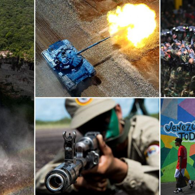 Kaieteur National Park u Gvajani; tenk venezuelanske vojske; Venezuelanska vojska; prizor iz Caracasa u kojem se ljude poziva na referendum