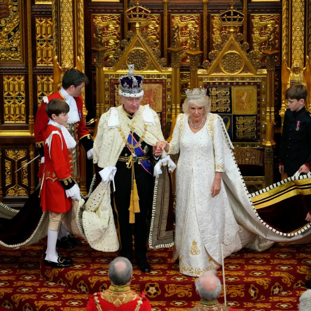 Mandatory Credit: Photo by Kirsty Wigglesworth/WPA Pool/Shutterstock (14187787ac)
Britain‘s King Charles III and Queen Camilla leave after the State Opening of Parliament at the Palace of Westminster in London, Tuesday, Nov. 7, 2023. King Charles III sat on a gilded throne and read out the King‘s Speech, a list of planned laws drawn up by the Conservative government and aimed at winning over voters ahead of an election next year.
State Opening of Parliament, London, UK - 07 Nov 2023