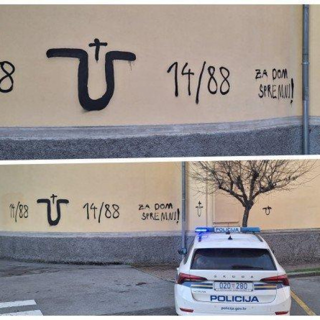 Ustaška i nacistička obilježja na crkvi u Bjelovaru