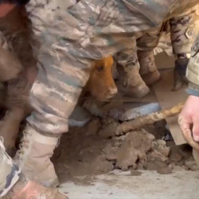 Spašavanje psa iz ruševina nakon potresa u Kini