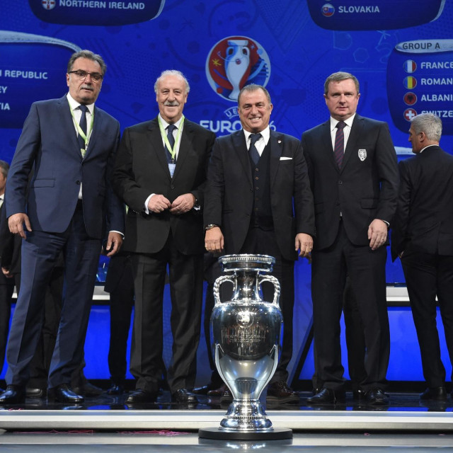 Fatih Terim s Antom Čačićem na ždrijebu Eura 2016.