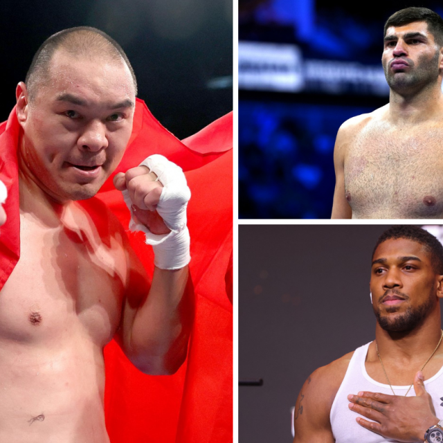Zhilei Zhang (lijevo), Filip Hrgović (gore desno), Anthony Joshua (dolje desno)