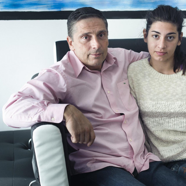 Nikola Sandulović s kćeri Klarom snimljen u Splitu 2014. godine