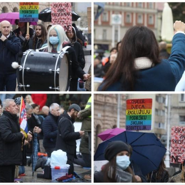 Molitelji na trgu i kontraprosvjed