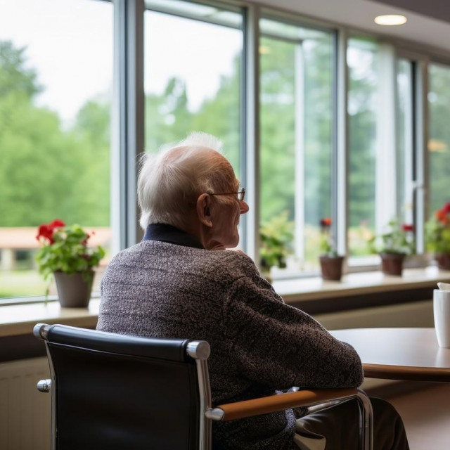 Muškarac u staračkom domu, ilustracija