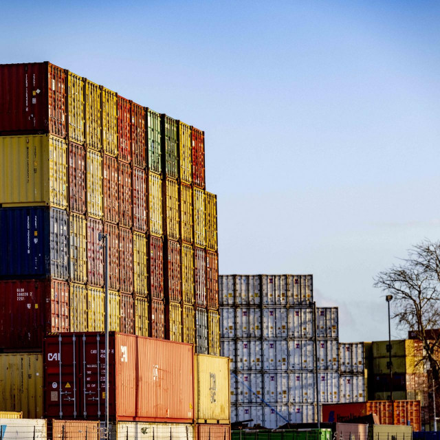 Container storages are seen at a container terminal in the port of Rotterdam, Netherlands on January 11, 2023. The millions of containers unloaded by Rotterdam‘s giant cranes make it Europe‘s largest port, but the Dutch city is also dealing with ever larger amounts of a less welcome cargo: cocaine. A record of nearly 70 tonnes of the drug was intercepted in 2021, up 74 % from a year before, said Ger Scheringa, who leads a team of armed customs officers at the port. Rotterdam and Antwerp in neighbouring Belgium were the two main entry points used by a Dubai-based ”super cartel” supplying a third of Europe‘s cocaine, which Europol said it busted in November. The cocaine is usually hidden in containers, or sometimes underneath ships in openings below the water line where they are then recovered by divers.,Image: 749227471, License: Rights-managed, Restrictions:, Model Release: no, Credit line: Utrecht Robin/ABACA/Abaca Press/Profimedia