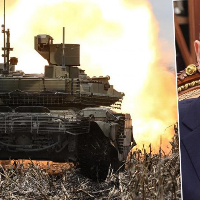 Ruski tenk T-90M i Vladimir Putin