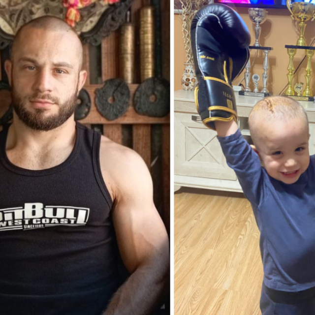 Selver Mahmić (lijevo) i njegov sinčić Omar (desno)