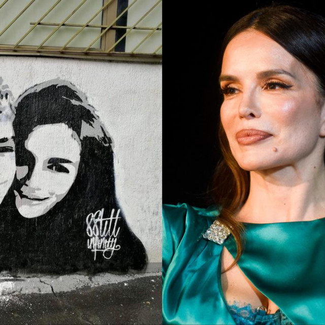 Mural Severine i njezinog sina Aleksandra u Beogradu