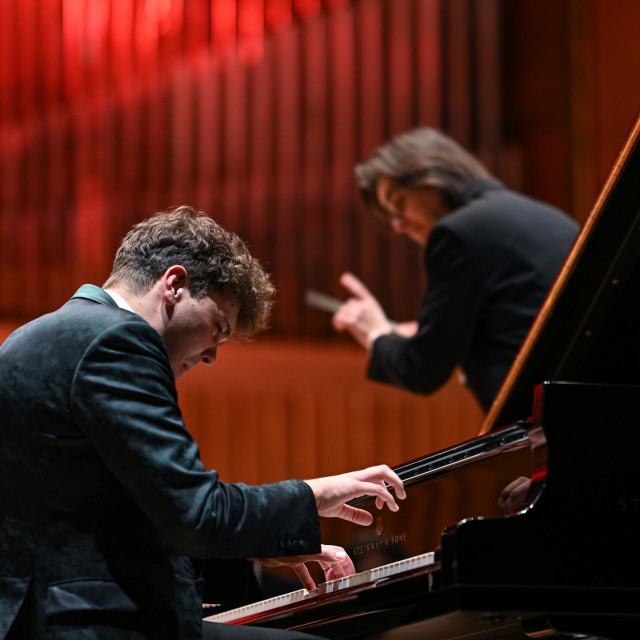 26.01.2024., Zagreb- Koncert Zagrebacke filharmonije pod ravnanjem dirigenta Dawida Runtza i Szymona Nehringa na klaviru.