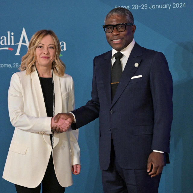 Giorgia Meloni i Teodoro Nguema Obiang Mangue, potpredsjednik Ekvatorijalne Gvineje