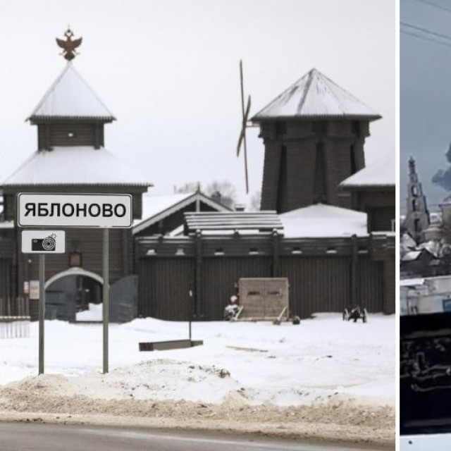 Ulaz u selo Jablanovo koje je od mjesta na koje je pao ruski zrakoplov Iljušin-76 udaljeno 5-6 kilometara