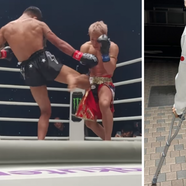 Superlek vs. Takeru (lijevo) | Takeru Segawa nakon meča (desno)