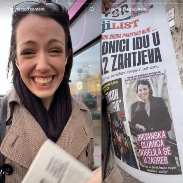 Emma Gould oduševljena što je na naslovnici Jutarnjeg