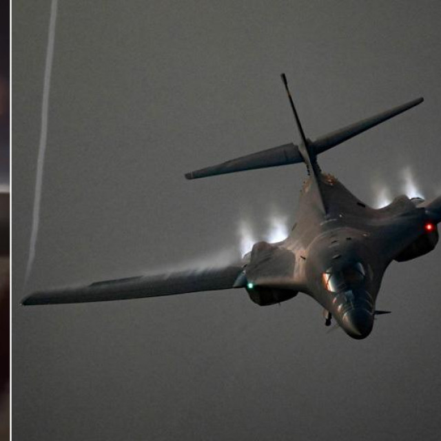 Prizor navodne skplozije nakon napada u Iraku i američki bombarder B1B Lancer