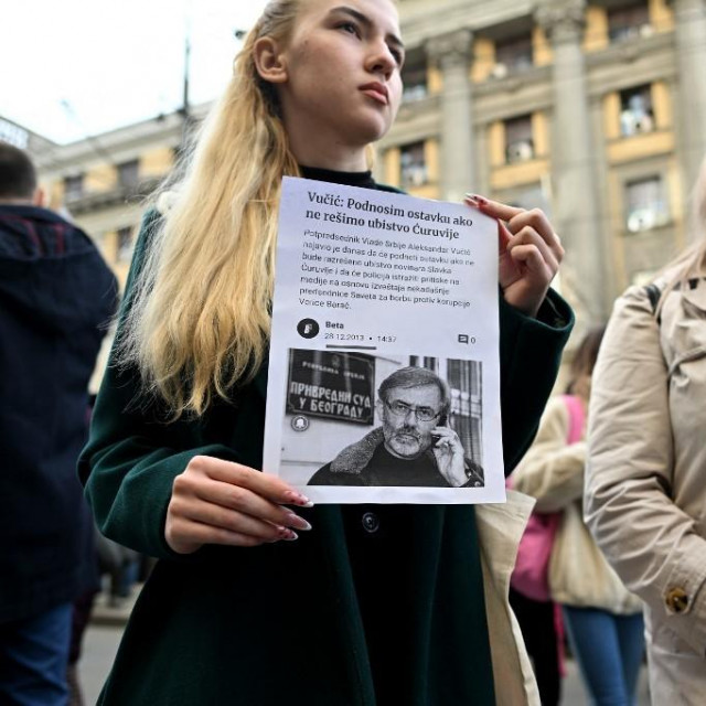 Beogradski prosvjed ‘Za Slavka. Za nas kojima su izbili dah‘